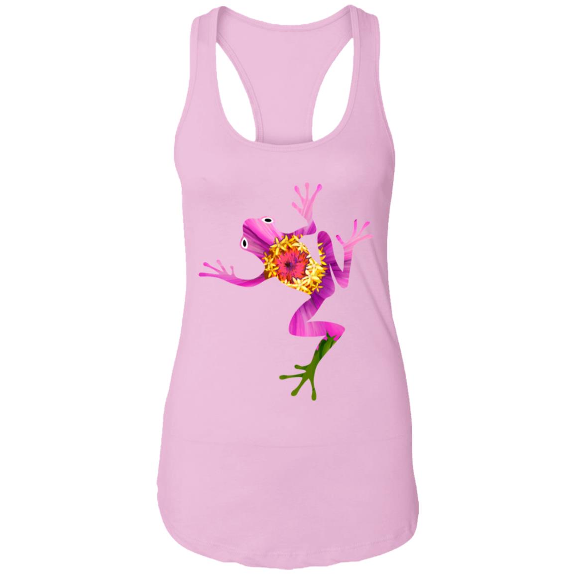 Big Leap Frog Flower Ladies Ideal Racerback Tank