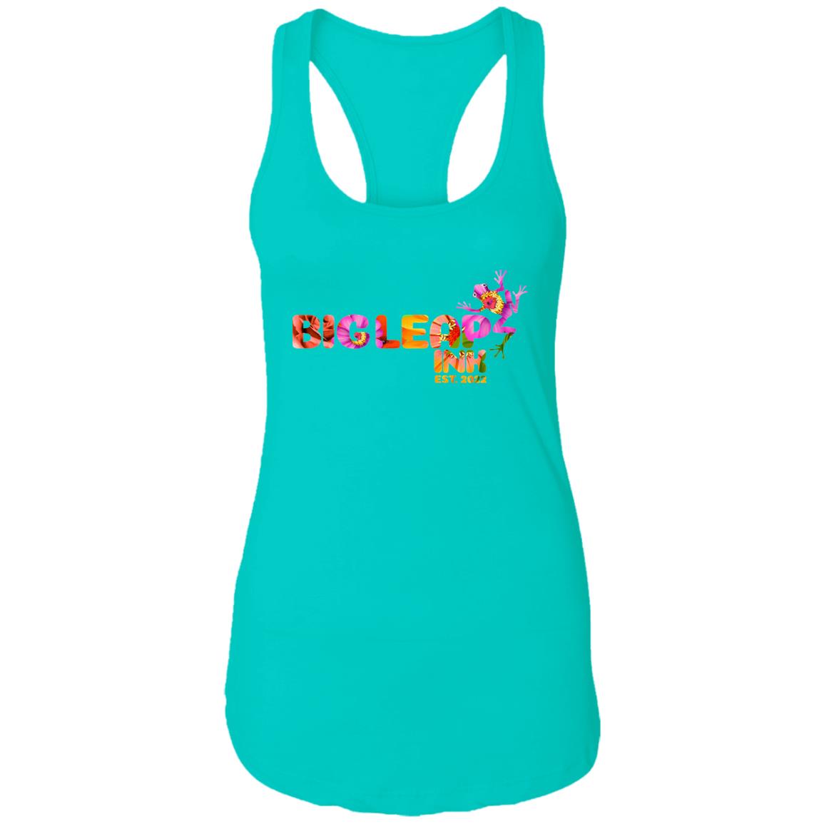 Big Leap Ink Flower Design Ladies Ideal Racerback Tank