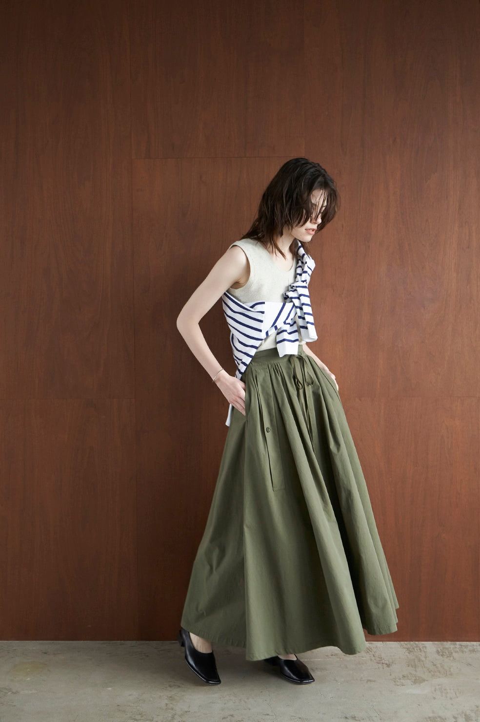 訳ありセール CLANEクラネ2WAY MILITARY VOLUME SKIRT