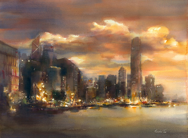 A Familiar Place, Watercolor by RAINB.W Hong Kong Local Artist