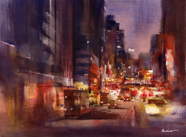 In the City, Watercolor by RAINB.W Hong Kong Local Artist