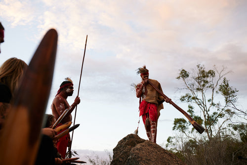 Aboriginal Man Playing the Didgeridoo