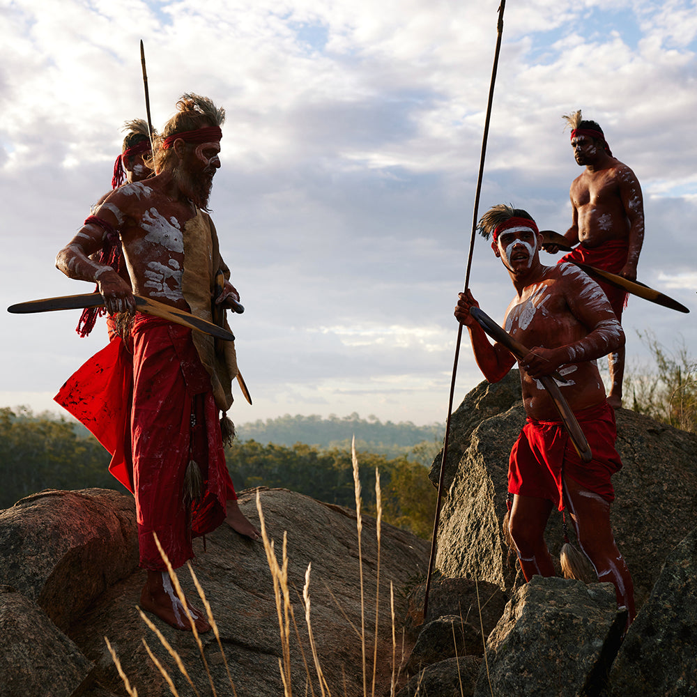 First Nations Men in traditional dress