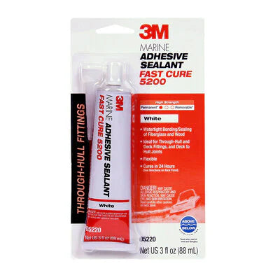 3M™ Marine Adhesive Sealant 5200FC, Fast Cure, White, 3 oz Tube