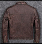 Free shipping.7XL Brand Classic casual style cowhide jacket,mens 100% genuine leather clothes.vintage biker leather coat.