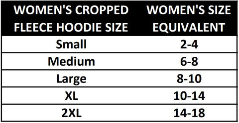 cropped hoodie size guide