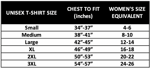 Unisex Tee Size Guide