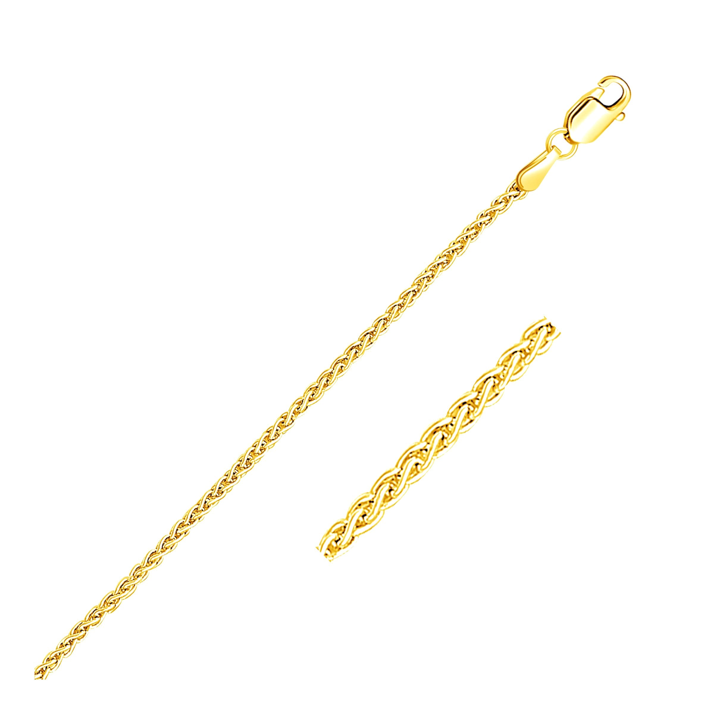 14k Yellow Gold Round Wheat Chain 1.5mm – Jazzy Jewels