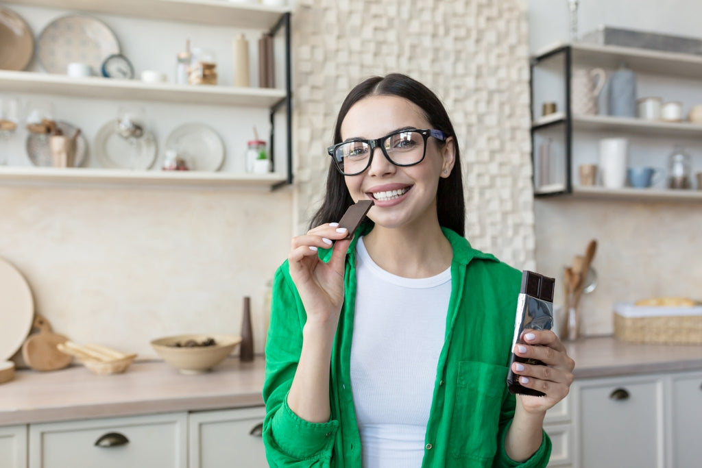 woman enjoying a sweat treat