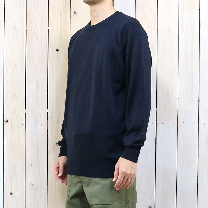 JOHN SMEDLEY A4543長袖クルーネックMIDNIGHT sizeM-