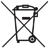 Symbol that designates products that must not be disposed of with household waste.