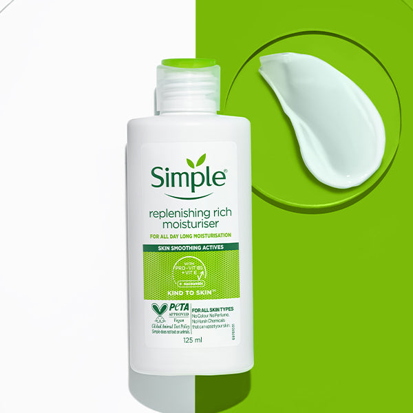 Simple Skincare Replenishing Rich Moisturiser with Glycerin + Pro-Vit B5