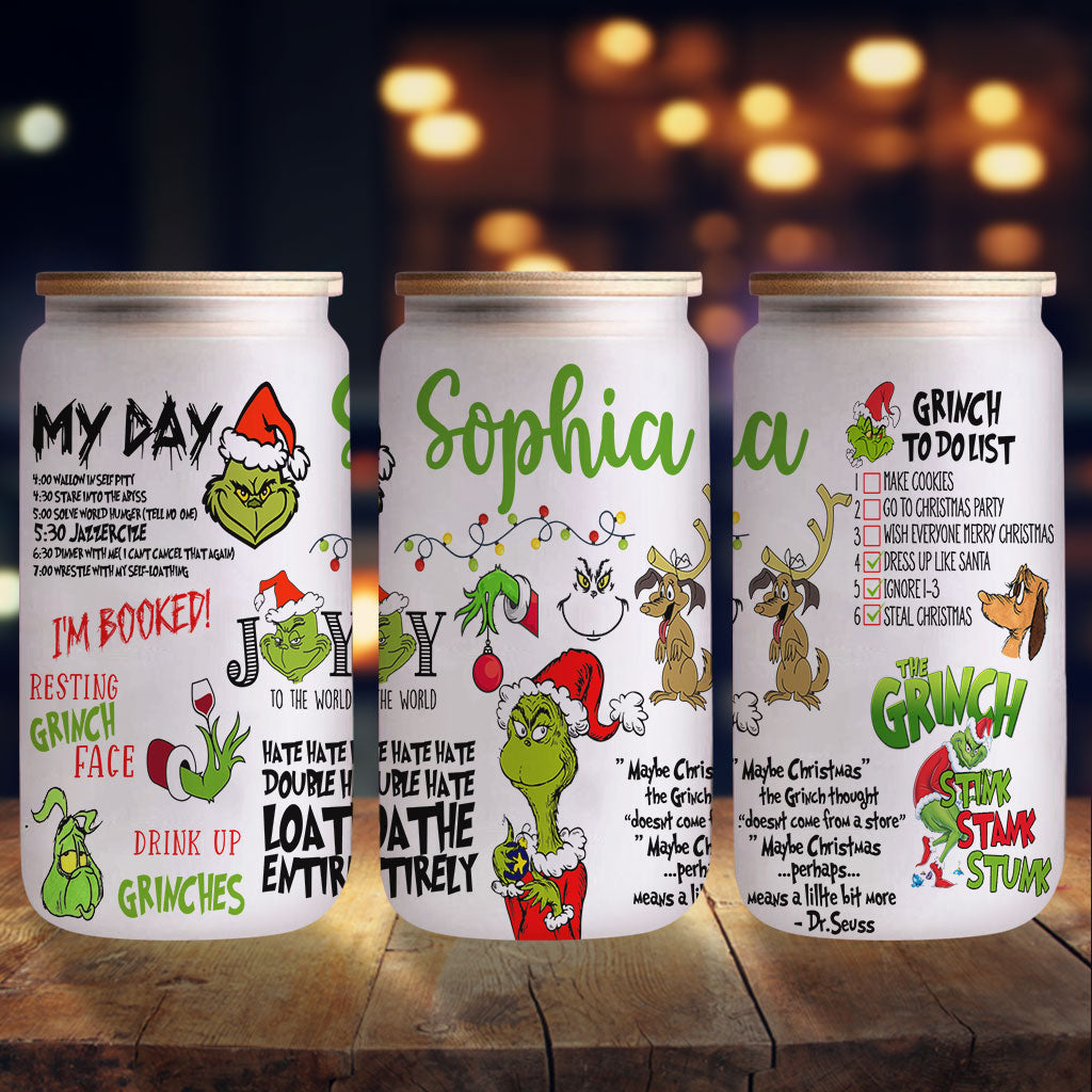 I'm Booked - Personalized Stole Christmas Can Glass