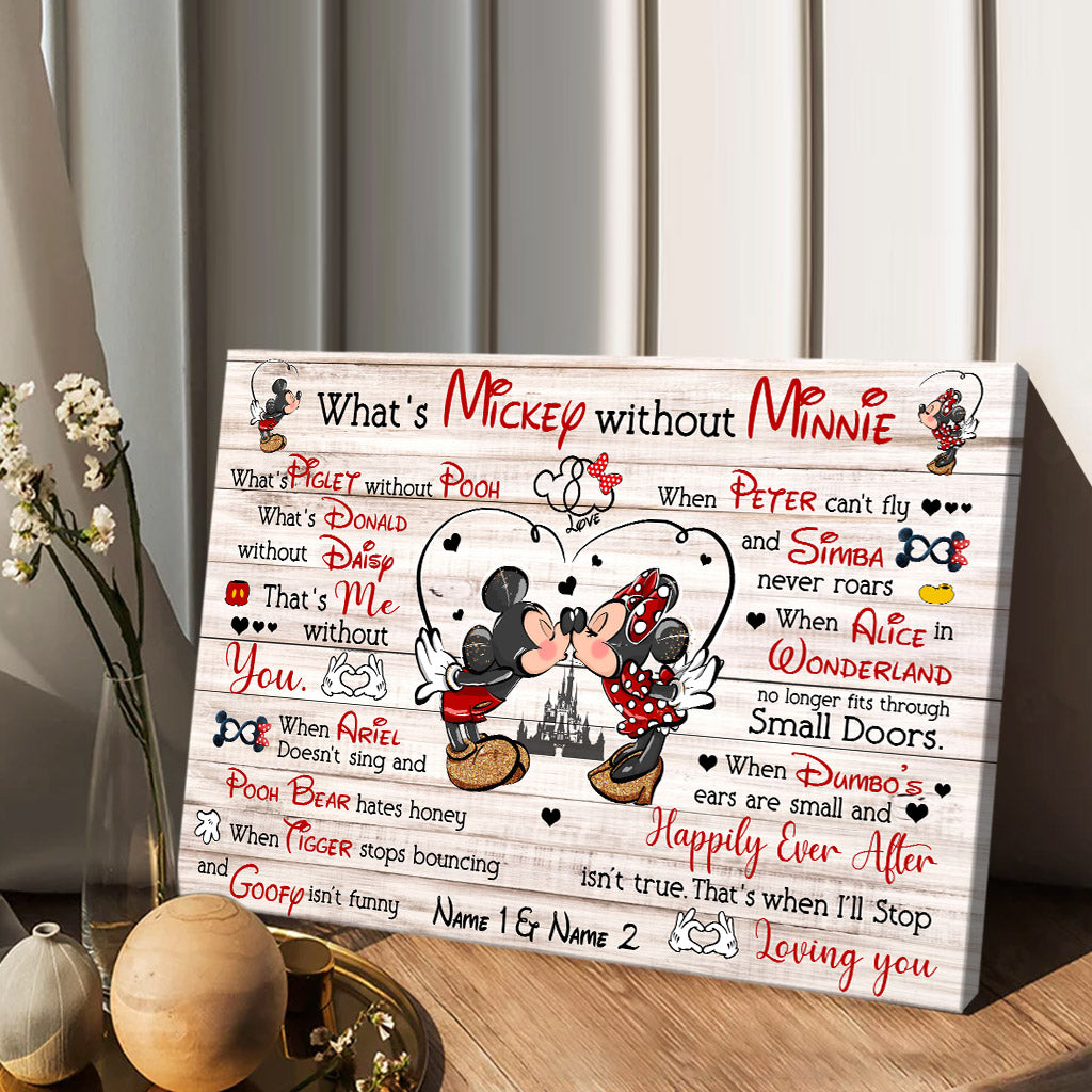 I'll Stop Loving You When Happily Ever After Isn't True - Personalized Couple Mouse Poster