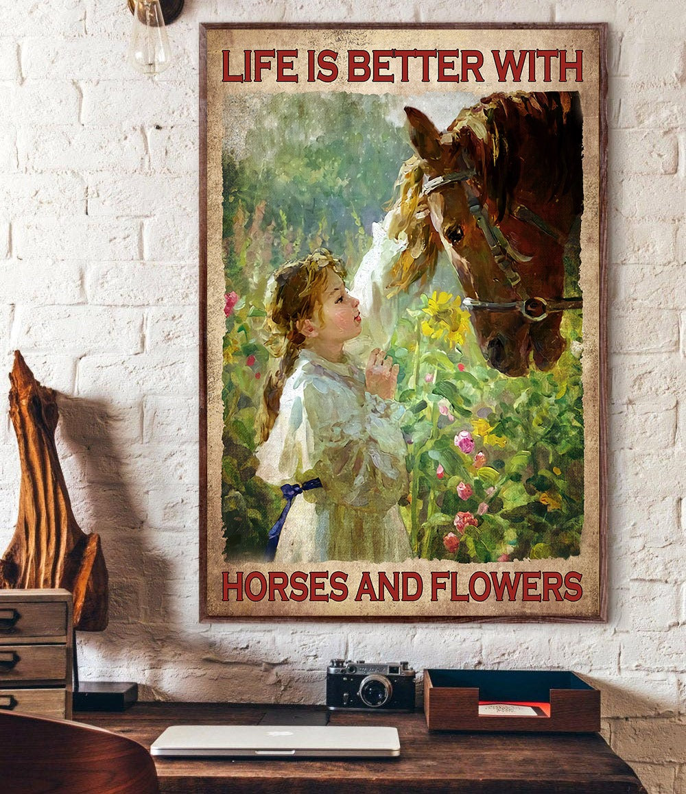Life Is Better With Horses Horse Canvas And Poster 0523