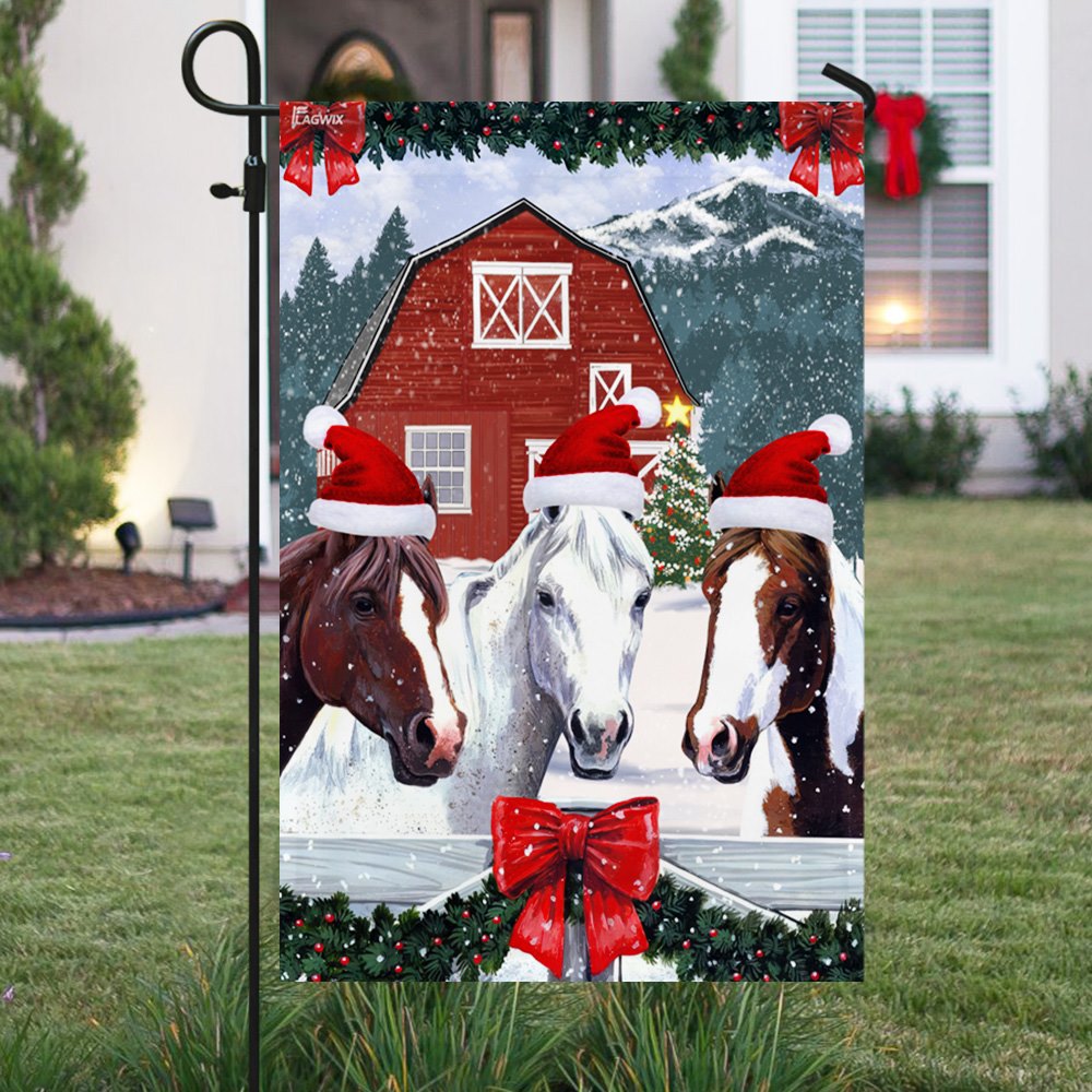 Holiday Season Horse Garden Flag 0823