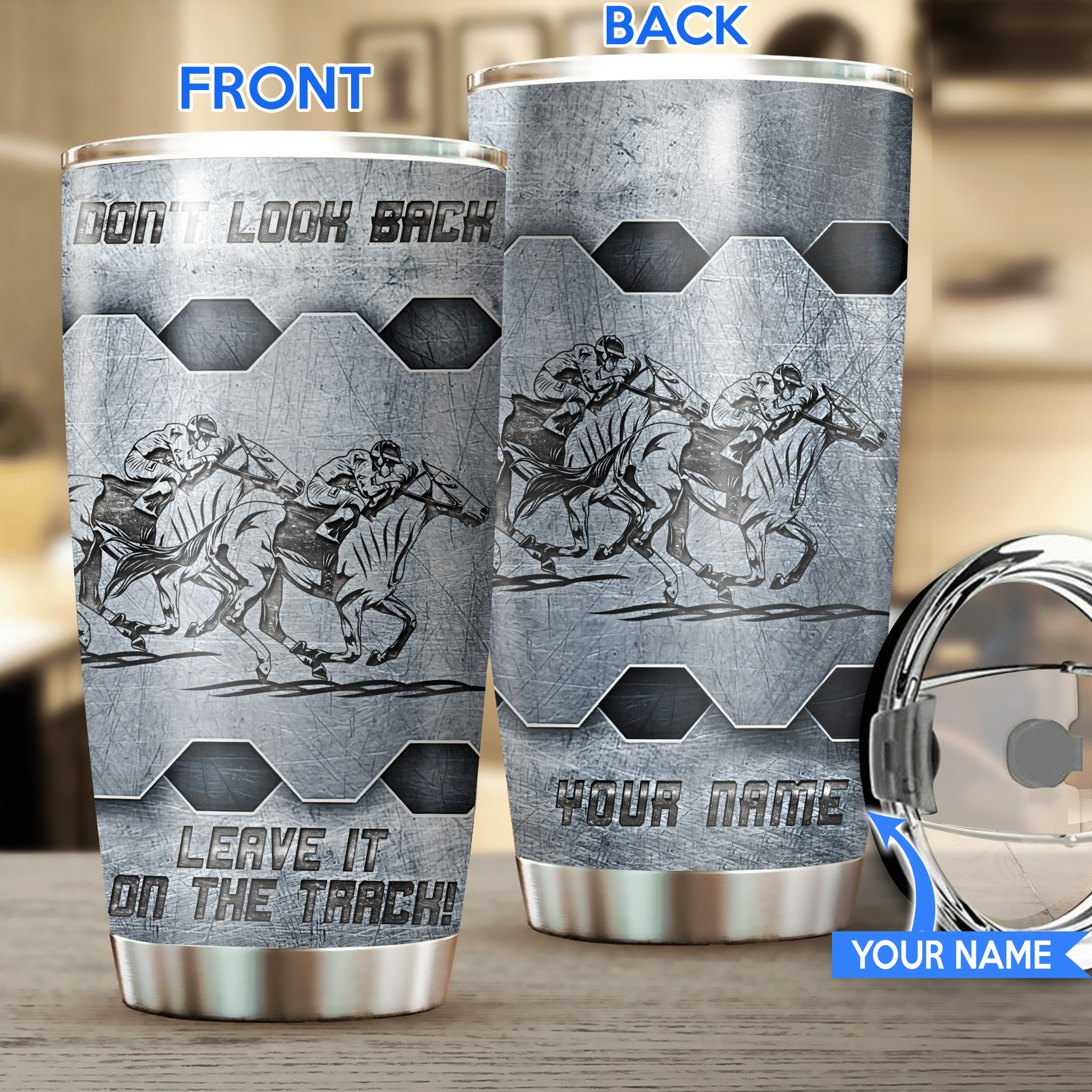 Horse Racing Don'T Look Back Personalized Horse Tumbler 0523