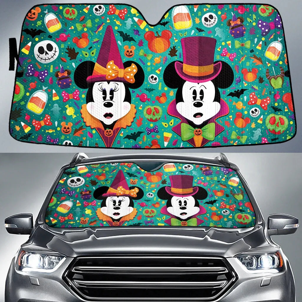 Happy Halloween Mouse Car Sunshade 0823