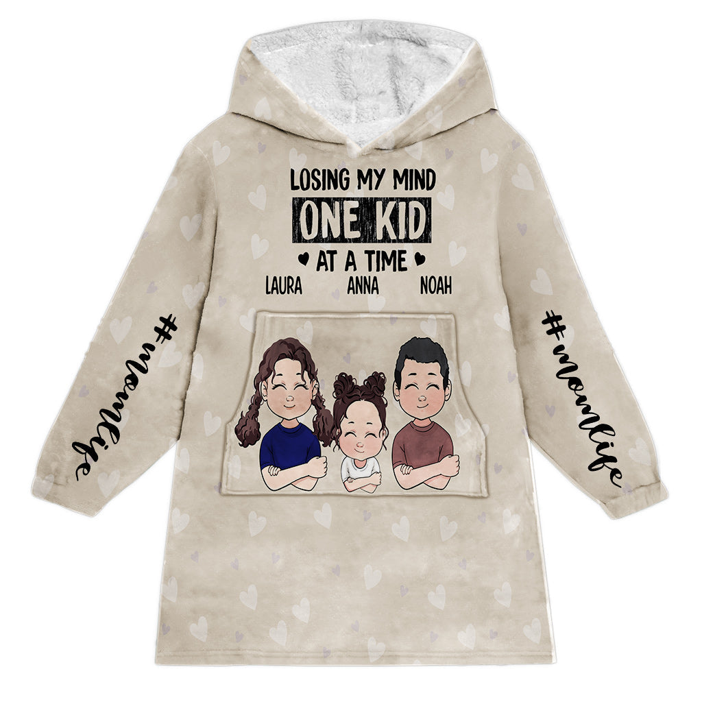 Losing Mind - Personalized Mother's Day Mother Blanket Hoodie