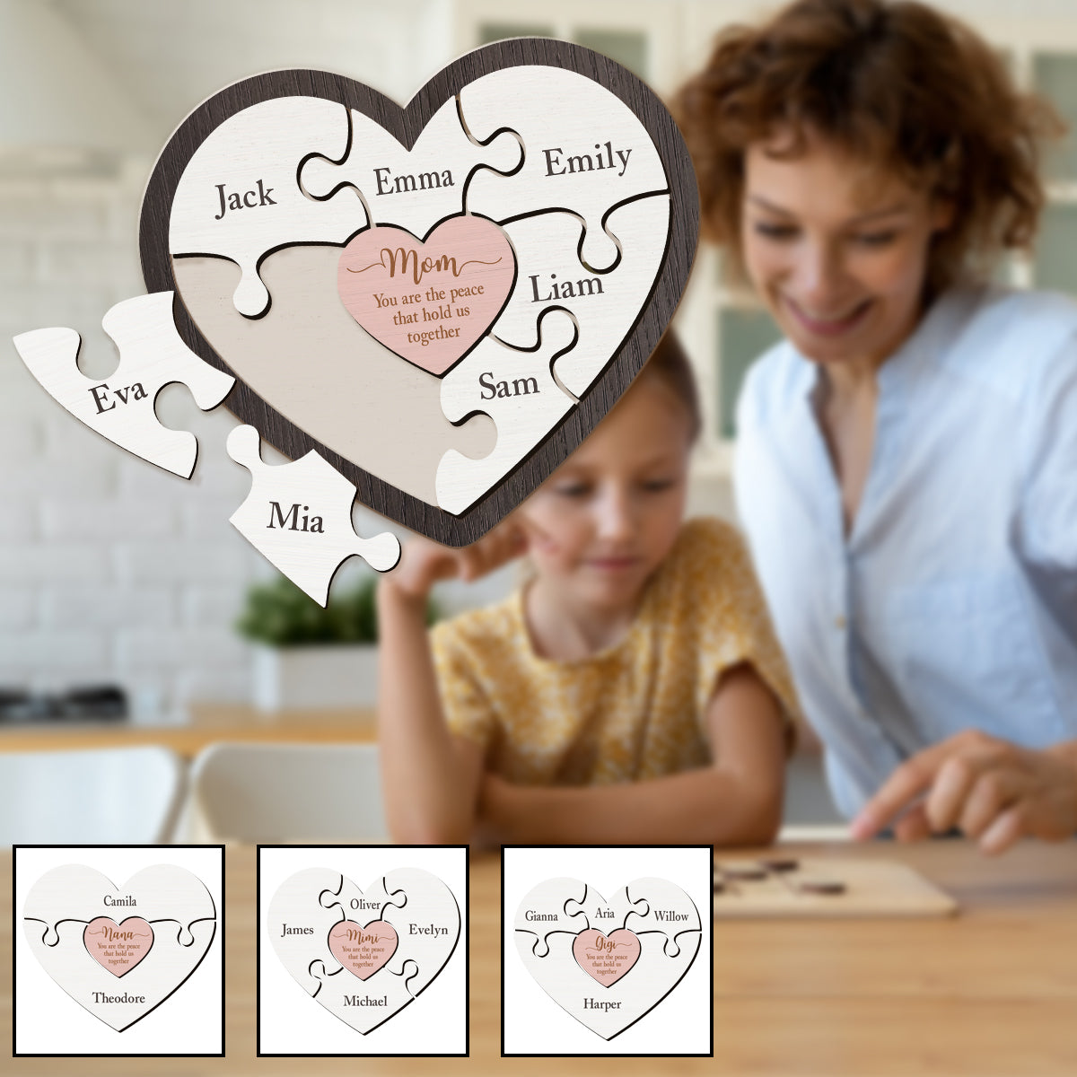 Mom You Are The Piece That Hold Us Together - Personalized Mother Name Puzzle