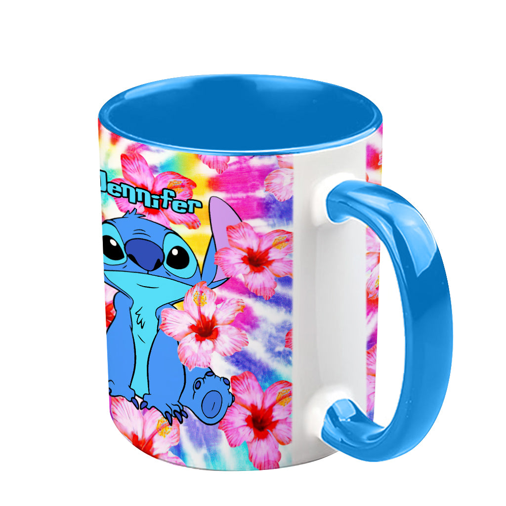 Tie Dye Ohana - Personalized Ohana Accent Mug