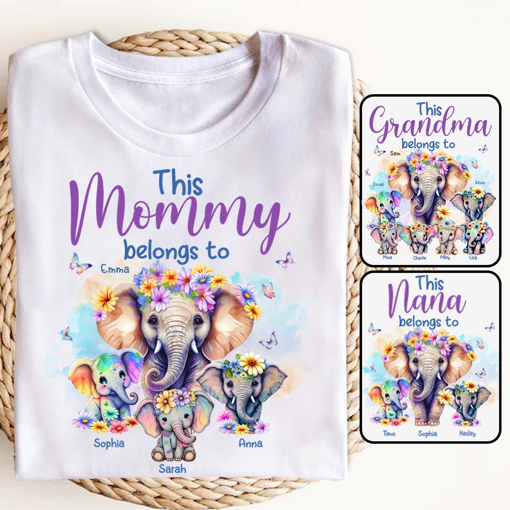 Elephants This Mommy Belongs To - Personalized Mother T-shirt And Hoodie