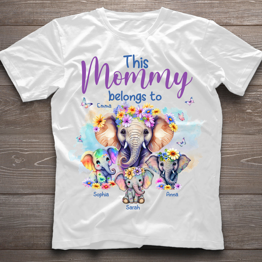 Elephants This Mommy Belongs To - Personalized Mother T-shirt And Hoodie