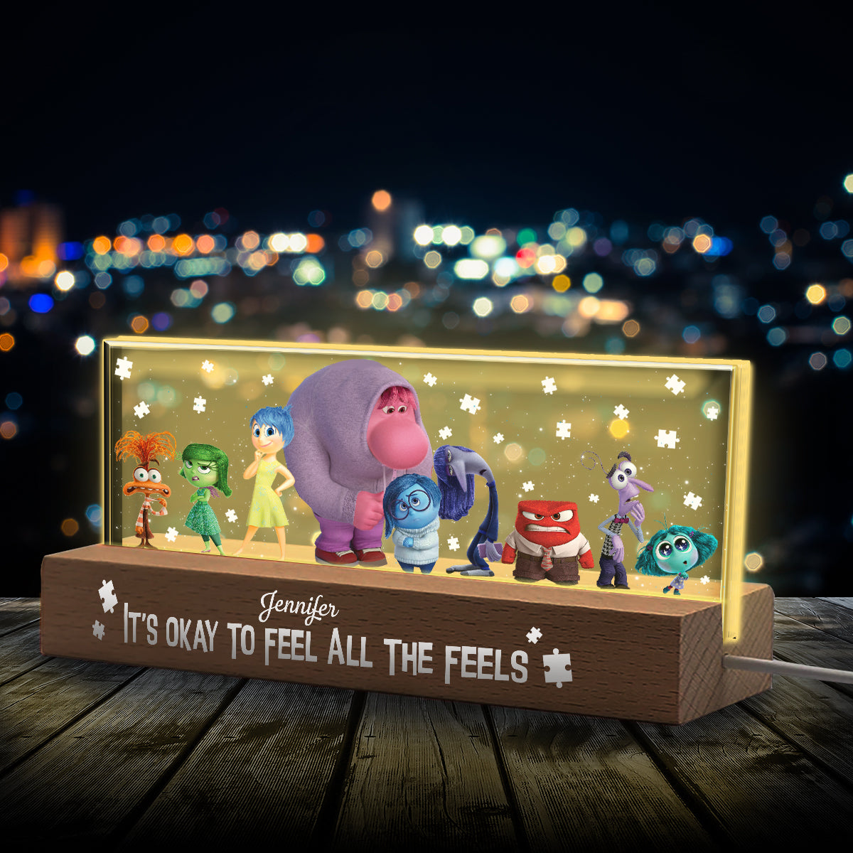 It's Ok To Feel All The Feels - Personalized Autism Awareness Custom LED Night Light