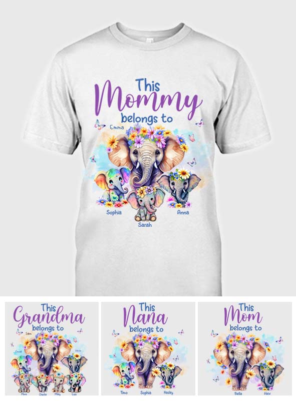 Elephants This Mommy Belongs To - Personalized Mother T-shirt And Hoodie