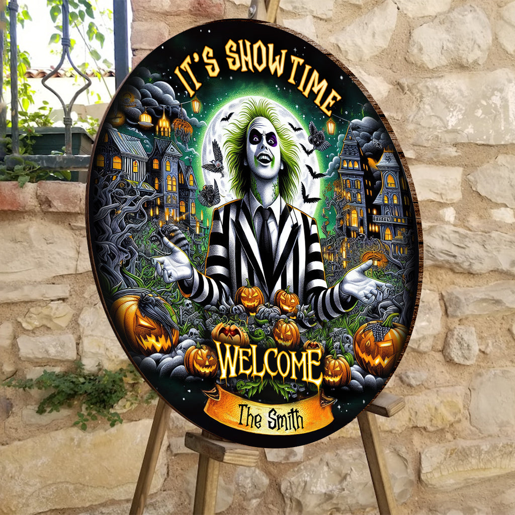 Welcome To The Show! - Personalized Round Wood Sign