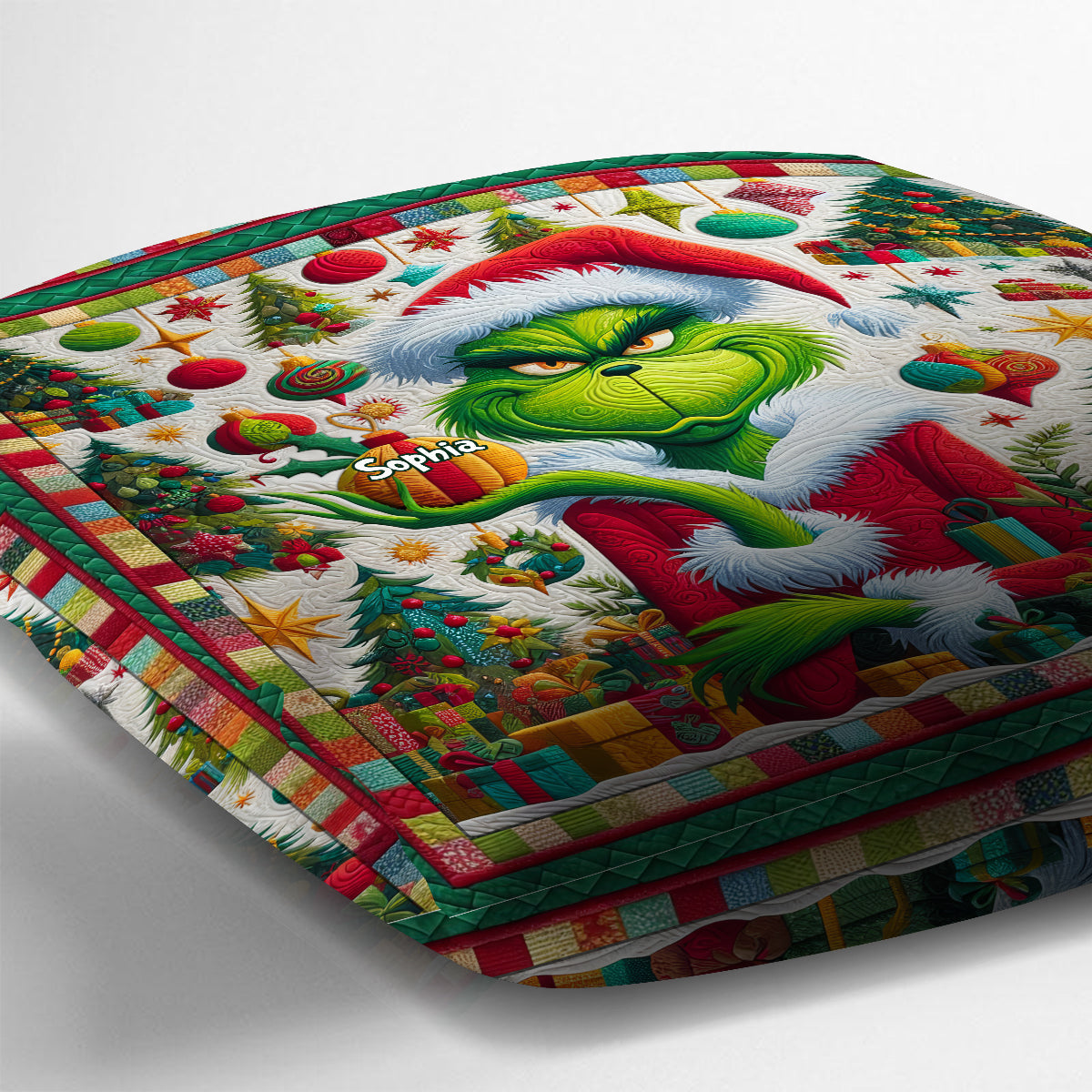 Merry Grinchmas - Personalized Stole Christmas Throw Pillow