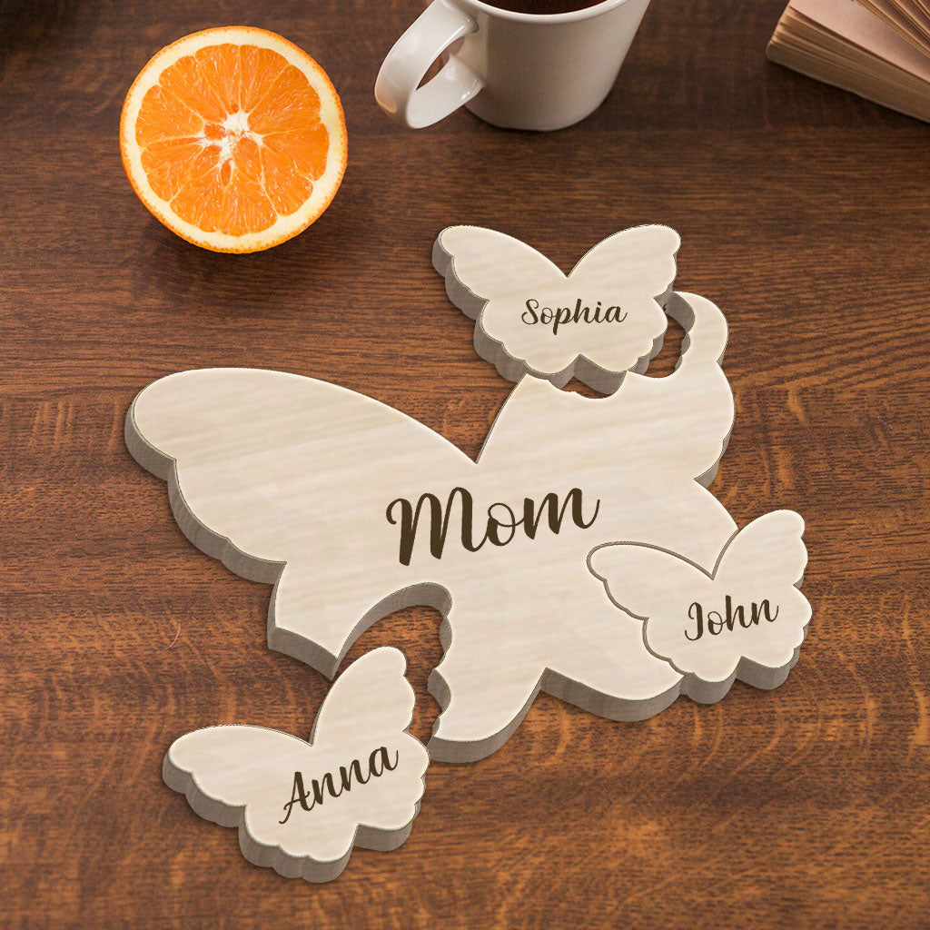 Butterfly Puzzle - Personalized Mother Shaped Wooden Puzzle