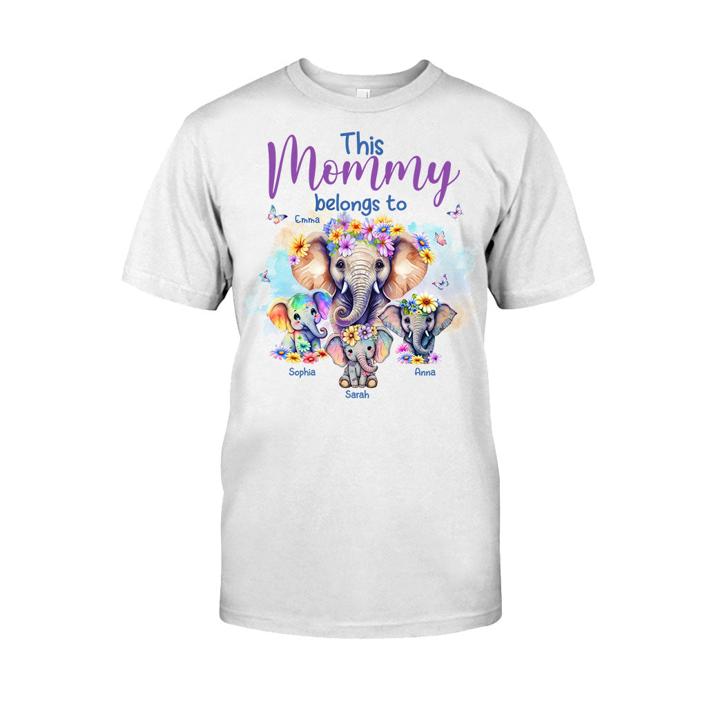 Elephants This Mommy Belongs To - Personalized Mother T-shirt And Hoodie