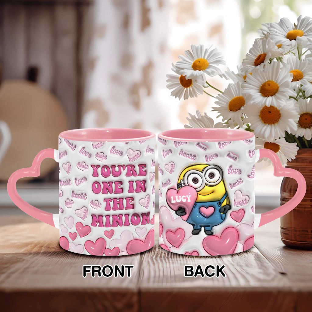 You're One In A Minion - Personalized Heart Handle Mug