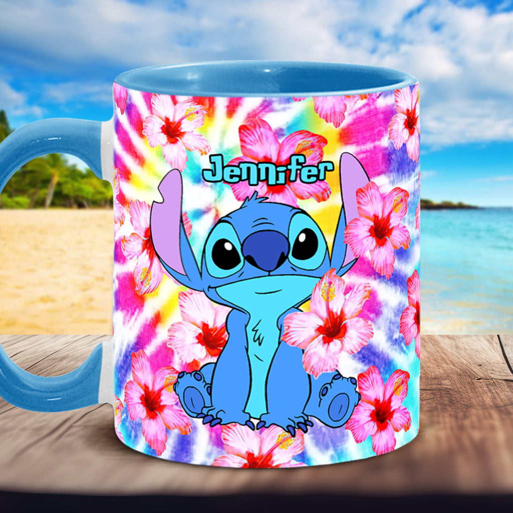 Tie Dye Ohana - Personalized Ohana Accent Mug