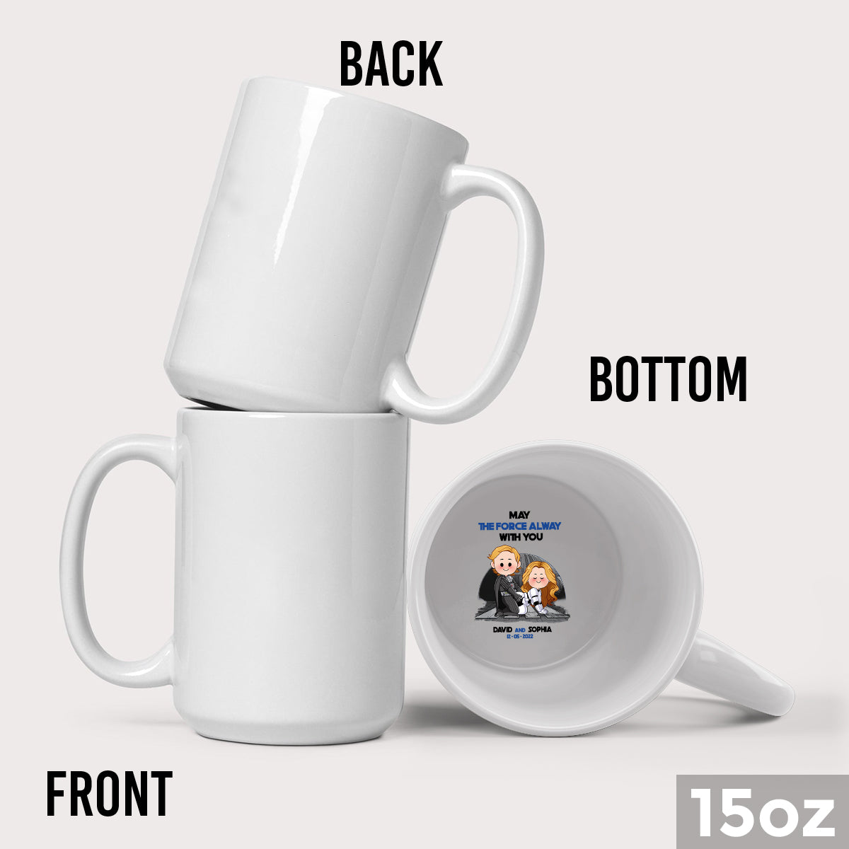 May The Force Be With You - Personalized The Force Hidden Message Mug