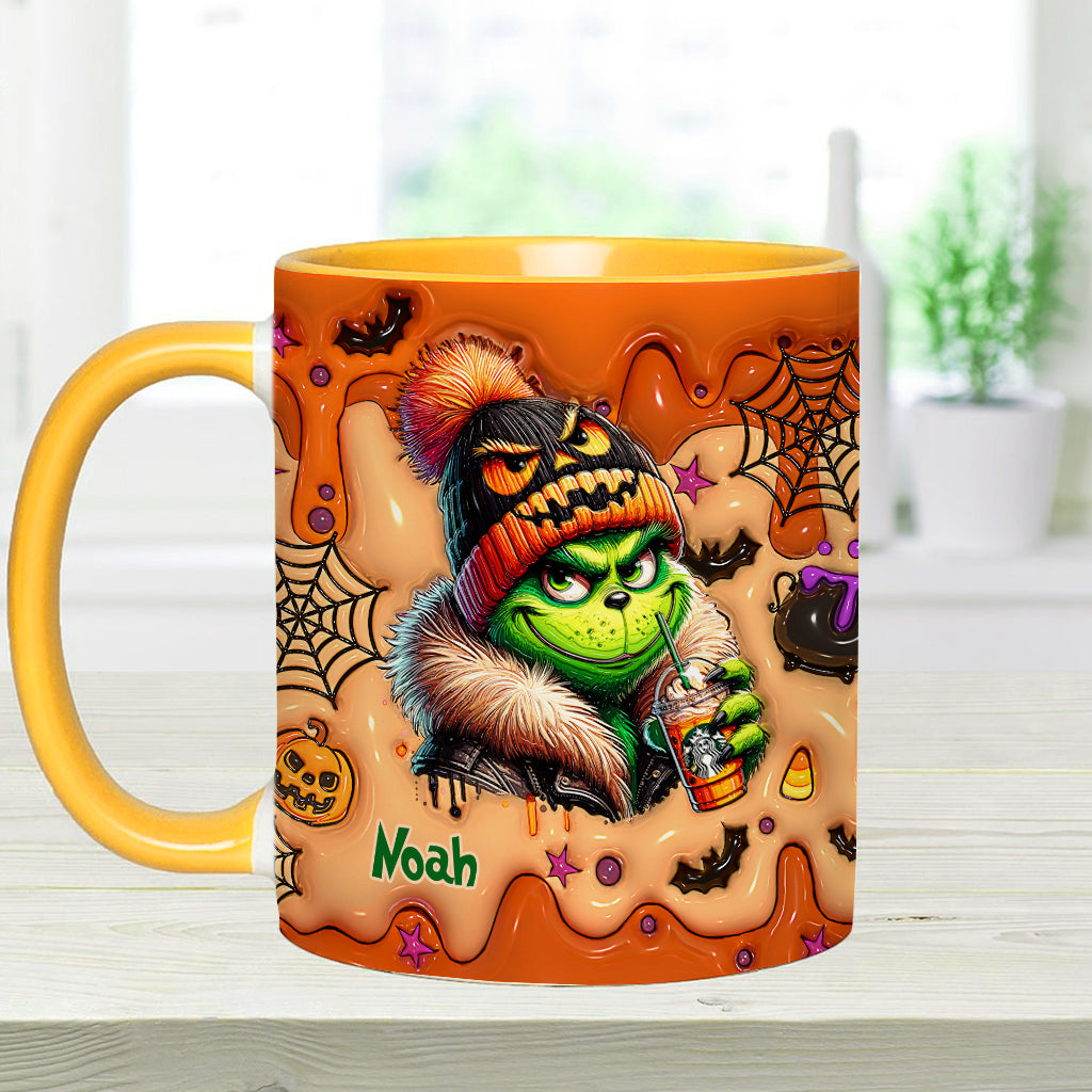 Green Halloween - Personalized Stole Christmas Accent Mug