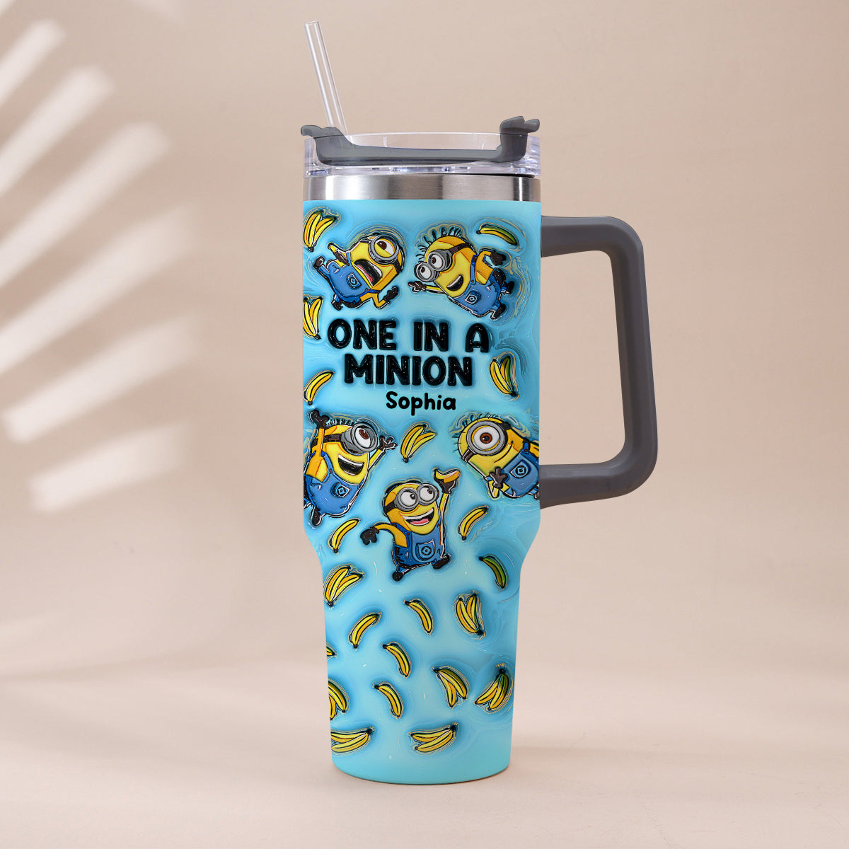 One In A Minion - Personalized Tumbler With Handle