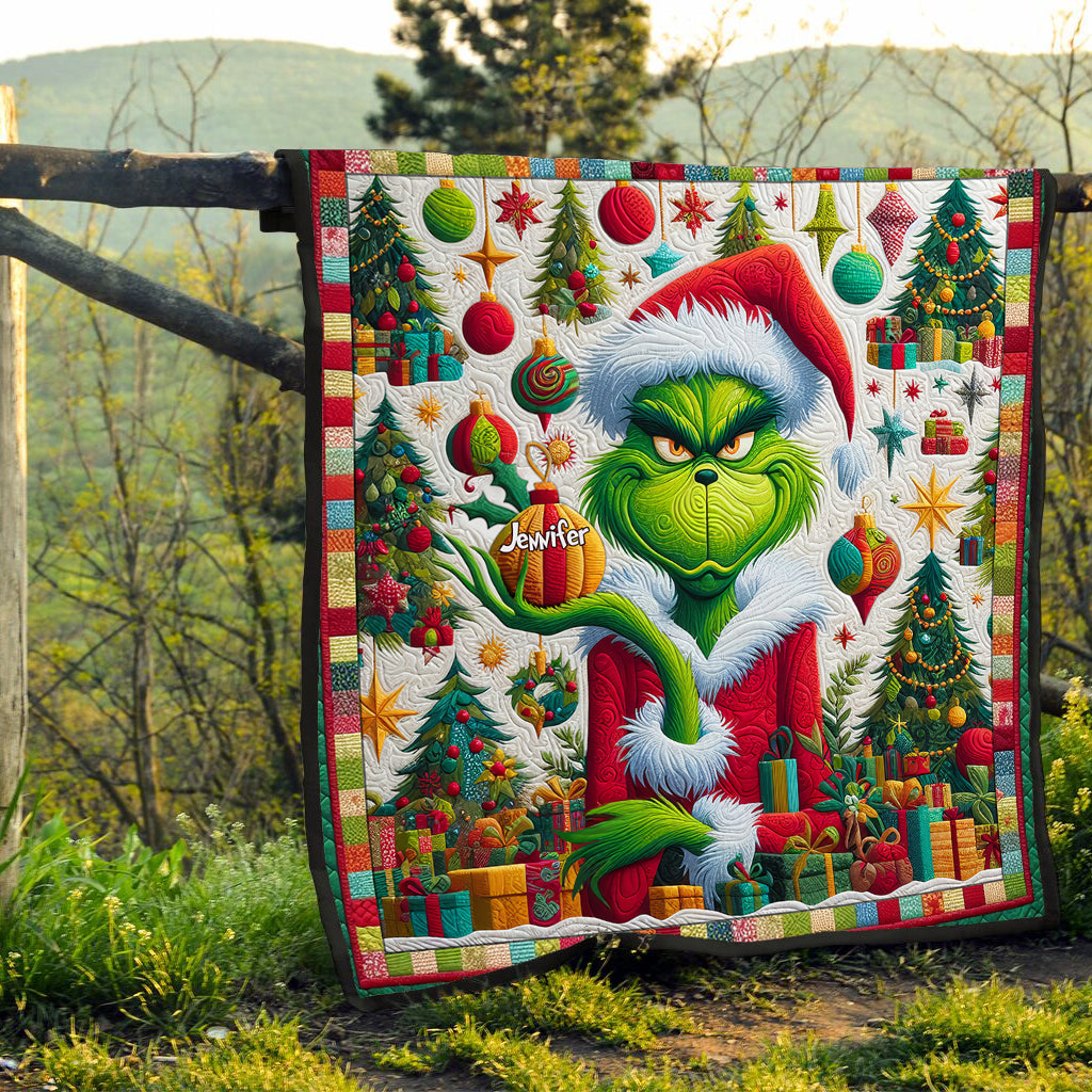 Merry Grinchmas - Personalized Stole Christmas Quilt