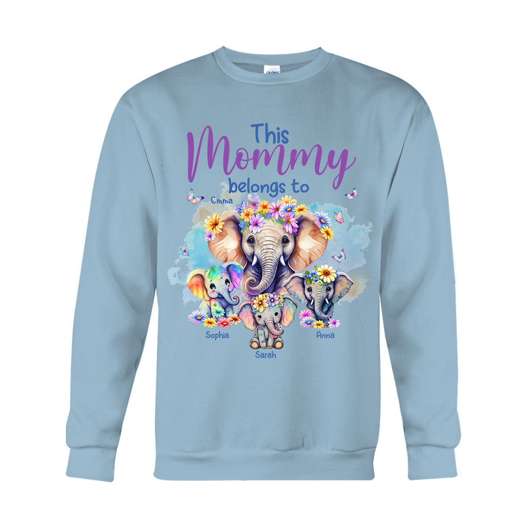 Elephants This Mommy Belongs To - Personalized Mother T-shirt And Hoodie