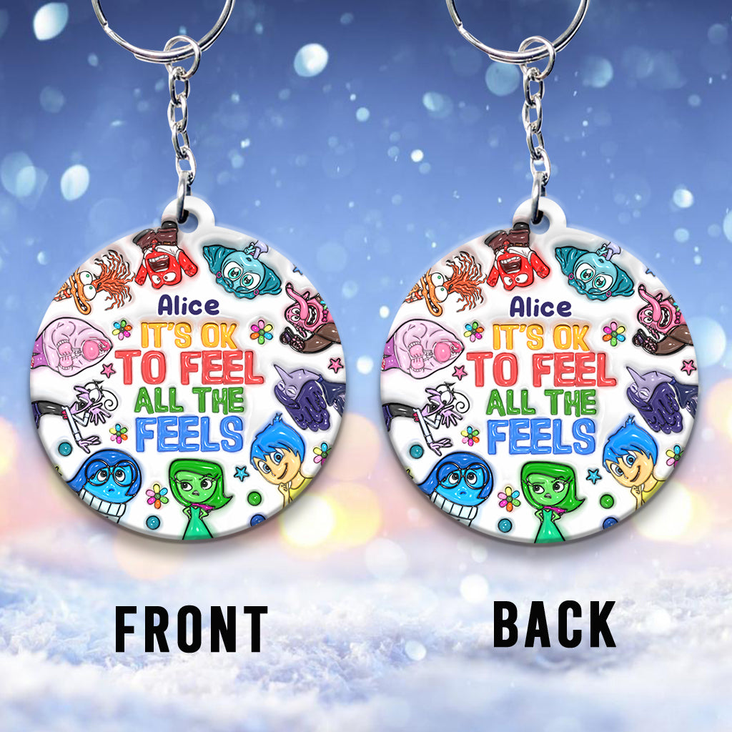 It's Ok To Feel All The Feels - Personalized Keychain