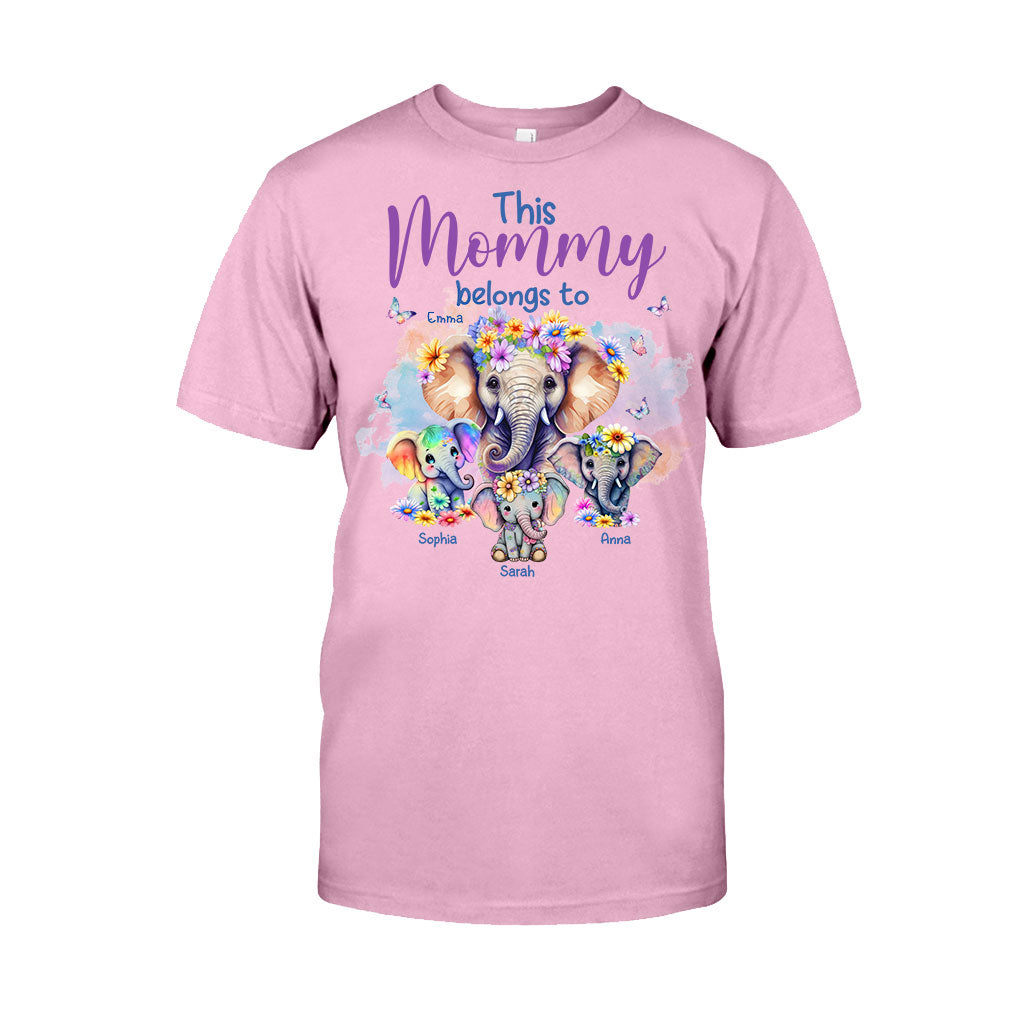 Elephants This Mommy Belongs To - Personalized Mother T-shirt And Hoodie