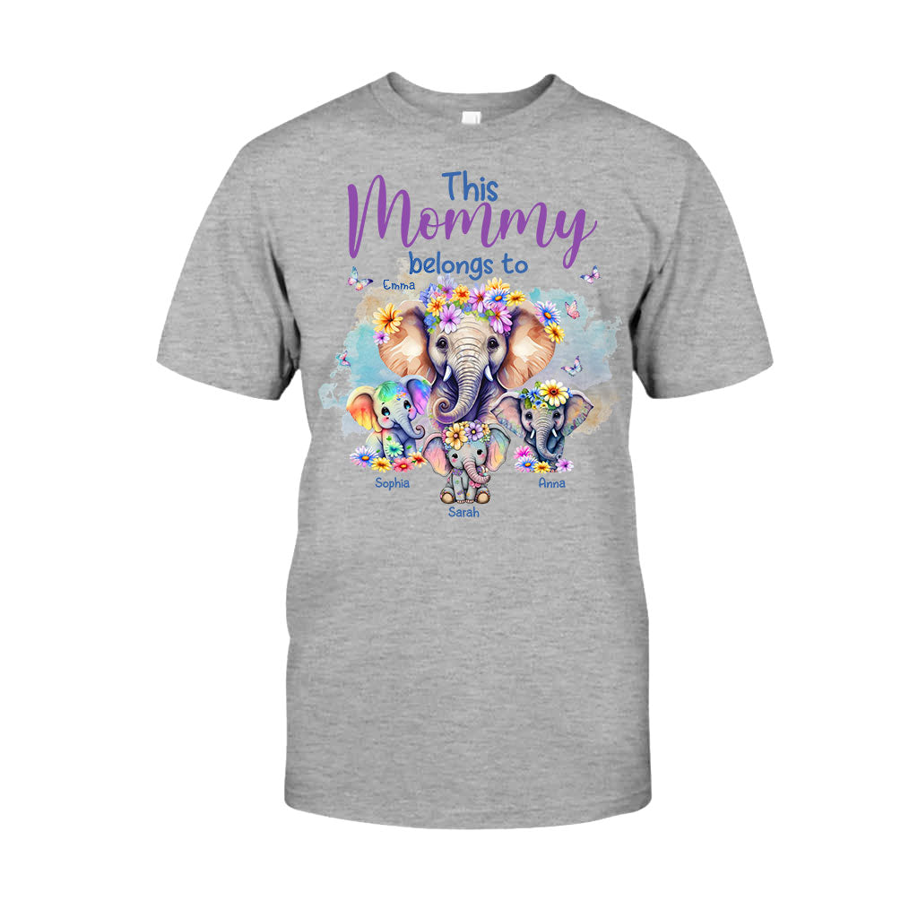 Elephants This Mommy Belongs To - Personalized Mother T-shirt And Hoodie