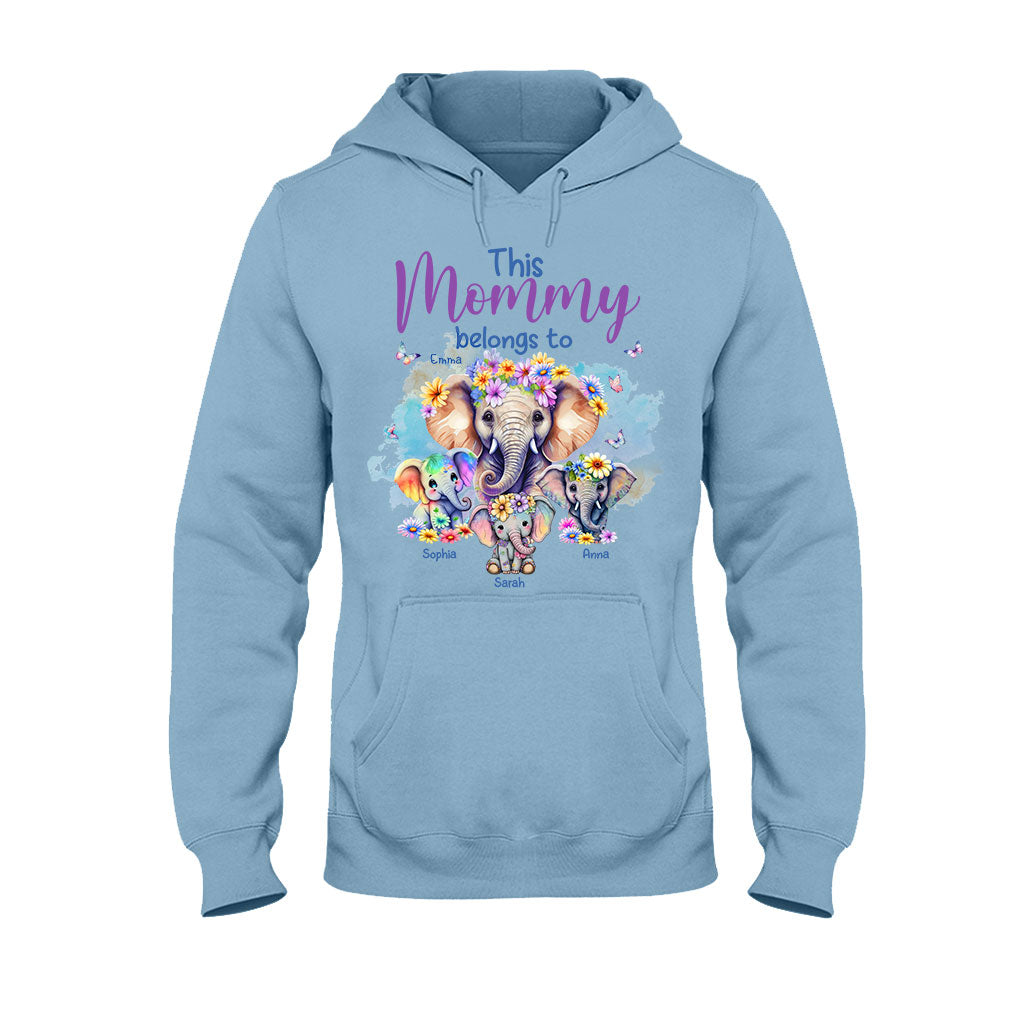 Elephants This Mommy Belongs To - Personalized Mother T-shirt And Hoodie