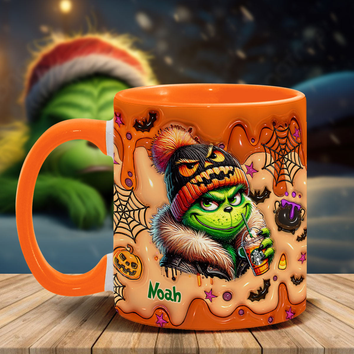 Green Halloween - Personalized Stole Christmas Accent Mug