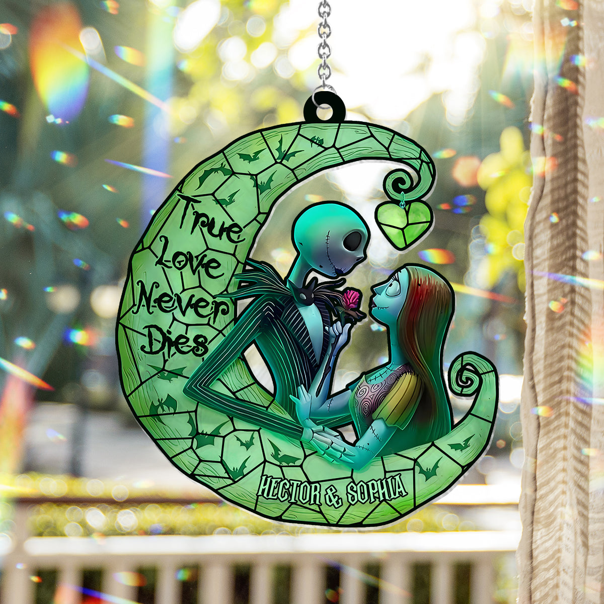 True Love Never Die - Personalized Nightmare Window Hanging Suncatcher Ornament