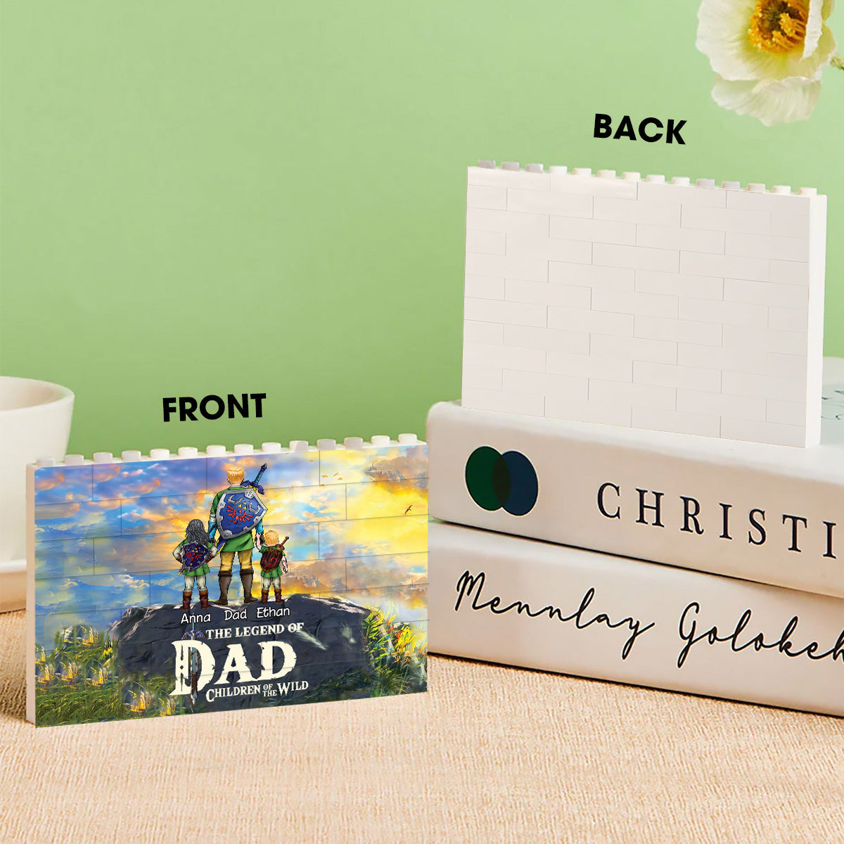 Best Dad Ever - Personalized The Hero's Legend One-sided Horizontal Rectangle Building Brick Blocks