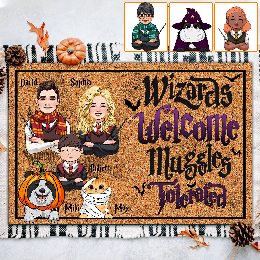 Wizards Welcome Muggles Tolerated - Personalized The Magic World Doormat