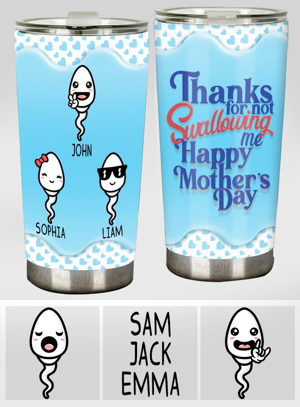Thanks For Not Swallowing Us - Personalized Mother Tumbler