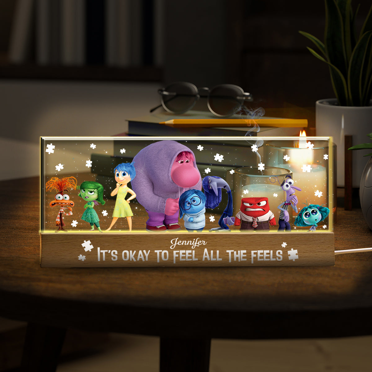 It's Ok To Feel All The Feels - Personalized Autism Awareness Custom LED Night Light